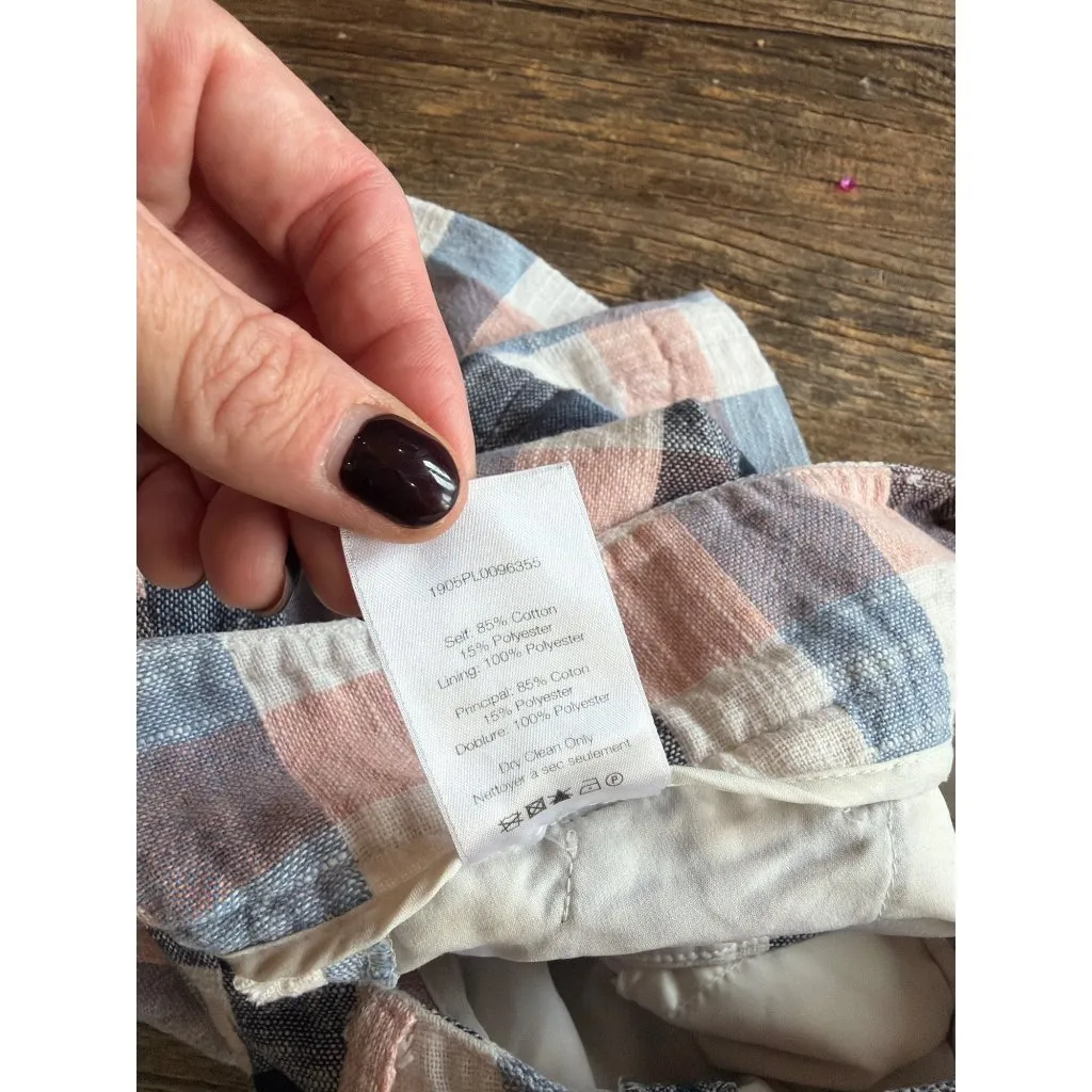 VERONICA BEARD Ilene Plaid Mini Shorts Blue Womens Size 6 - Image 11