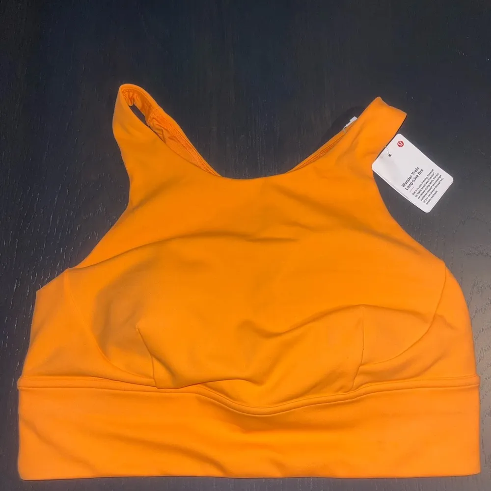 Lululemon Athletica Orange Wunder Train Longline Sports Bra - Image 6