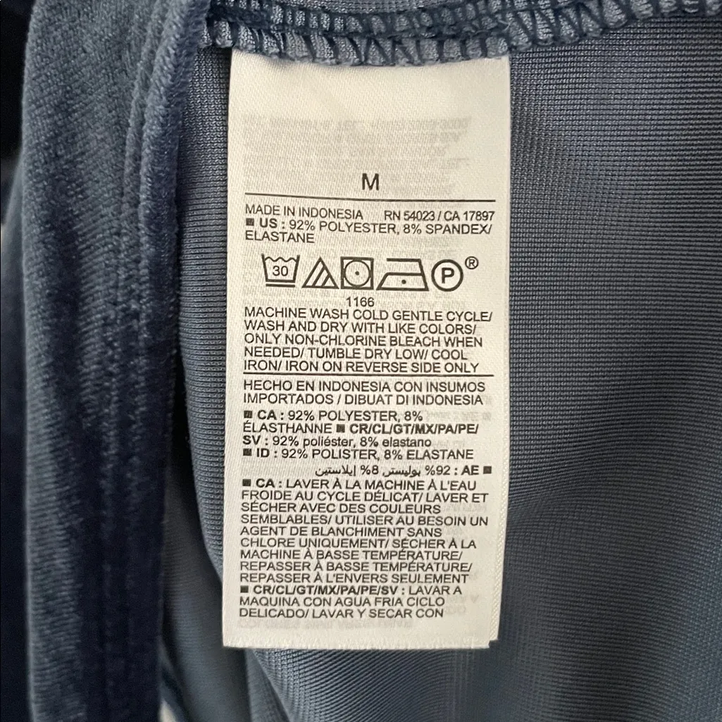 OLD NAVY Velvet Feel Square Neck Long Sleeve Bodysuit Obscure Night Blue Size M - Image 11