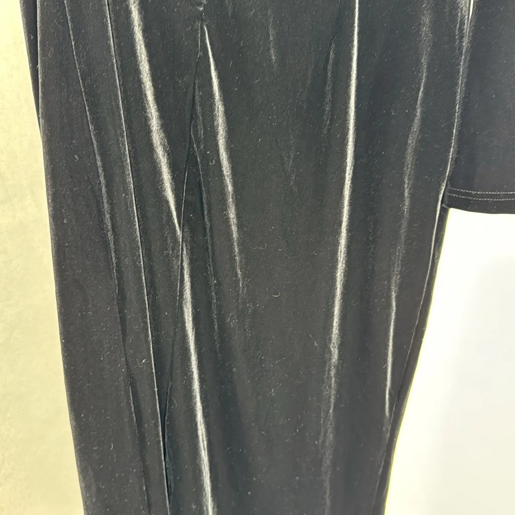 Lulu's Elegant Black Velvet One Shoulder Dress high slit XXL event party formal - Image 10