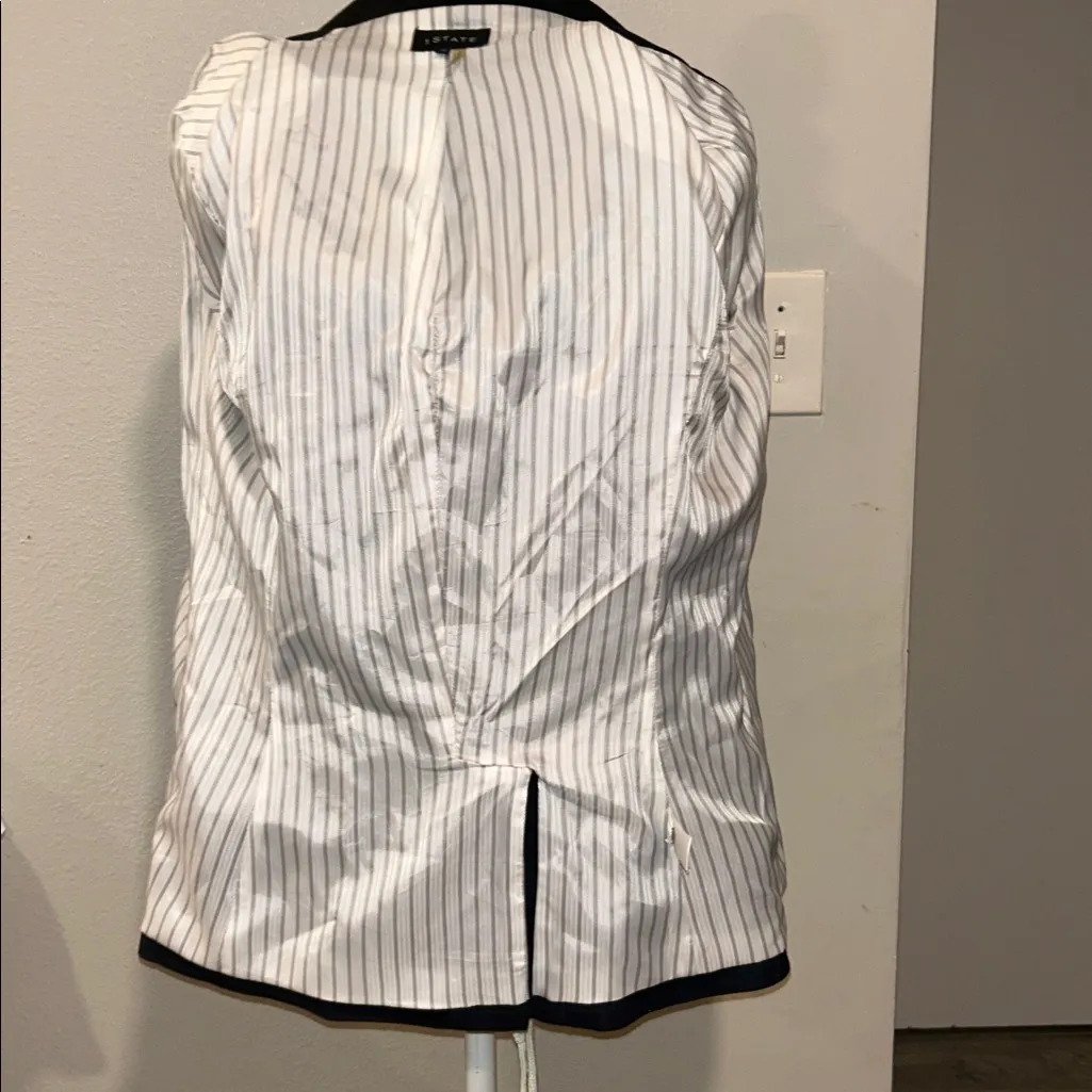 $255 1.STATE Women's Blue Wild One Panel Plaid One-Button Jacket Blazer Size 6 - Image 11