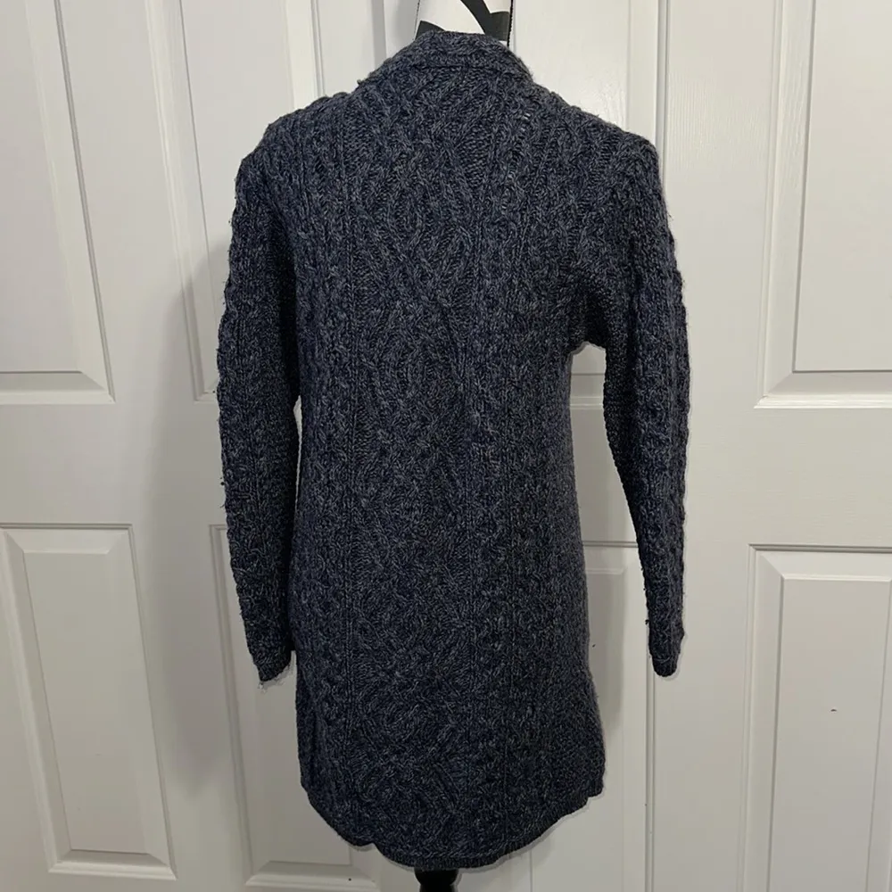 ARAN MOR IRELAND Blue Button Front Cardigan Size L - Image 3