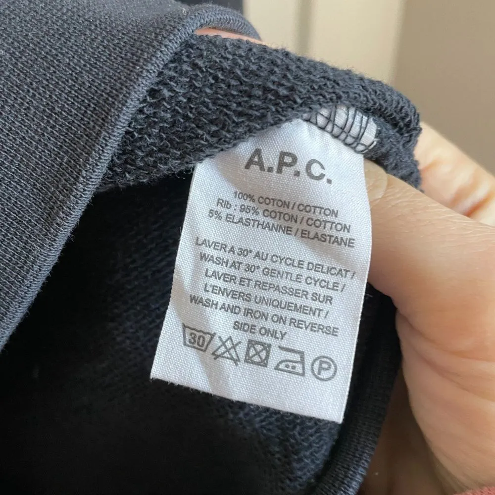 A.P.C. V2.0 Printed Cotton Sweatshirt In Blue Size M - Image 7