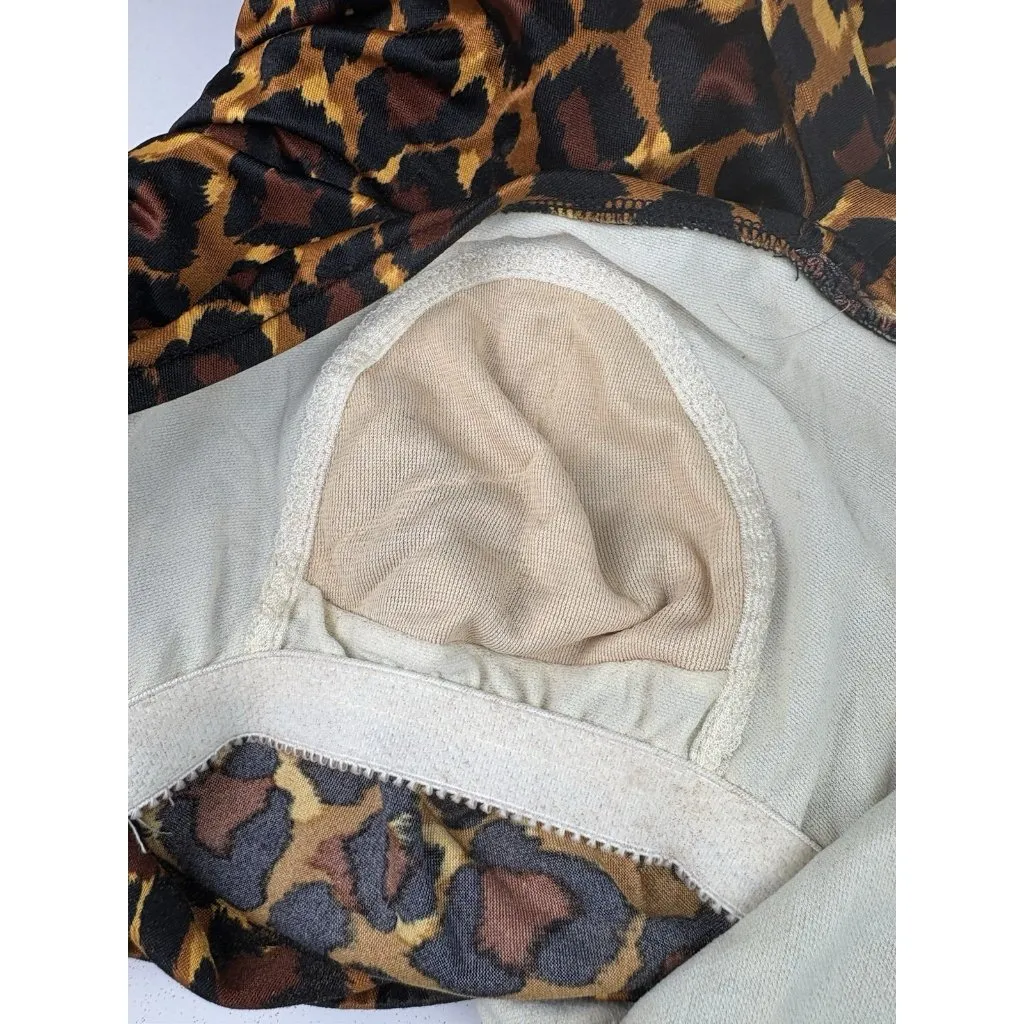 *Vintage Jantzen Swimsuit Womens 12 Leopard Halter One Piece Pin Up Rockabilly - Image 4