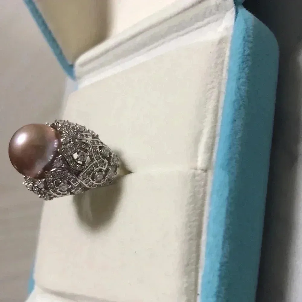 11.5mm Genuine Pearl Lace Craft Ring - Image 2