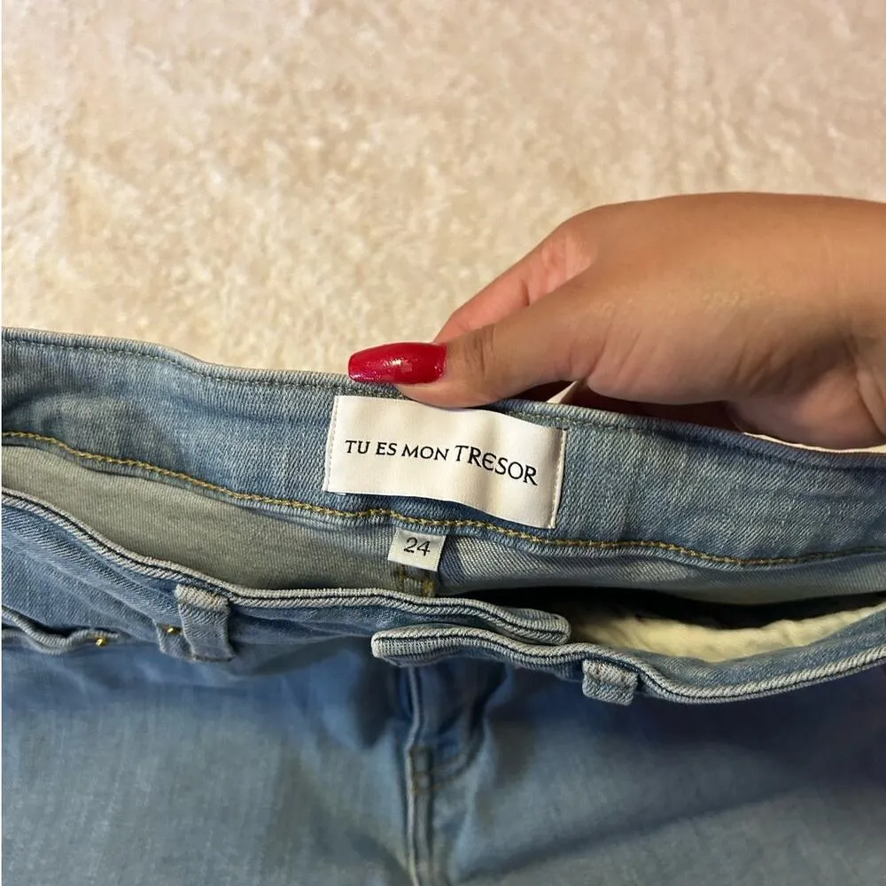 NWOT Tu Es Mon Tresor " The Rose Quartz Jean‎ " Size 24 Blue - Image 4