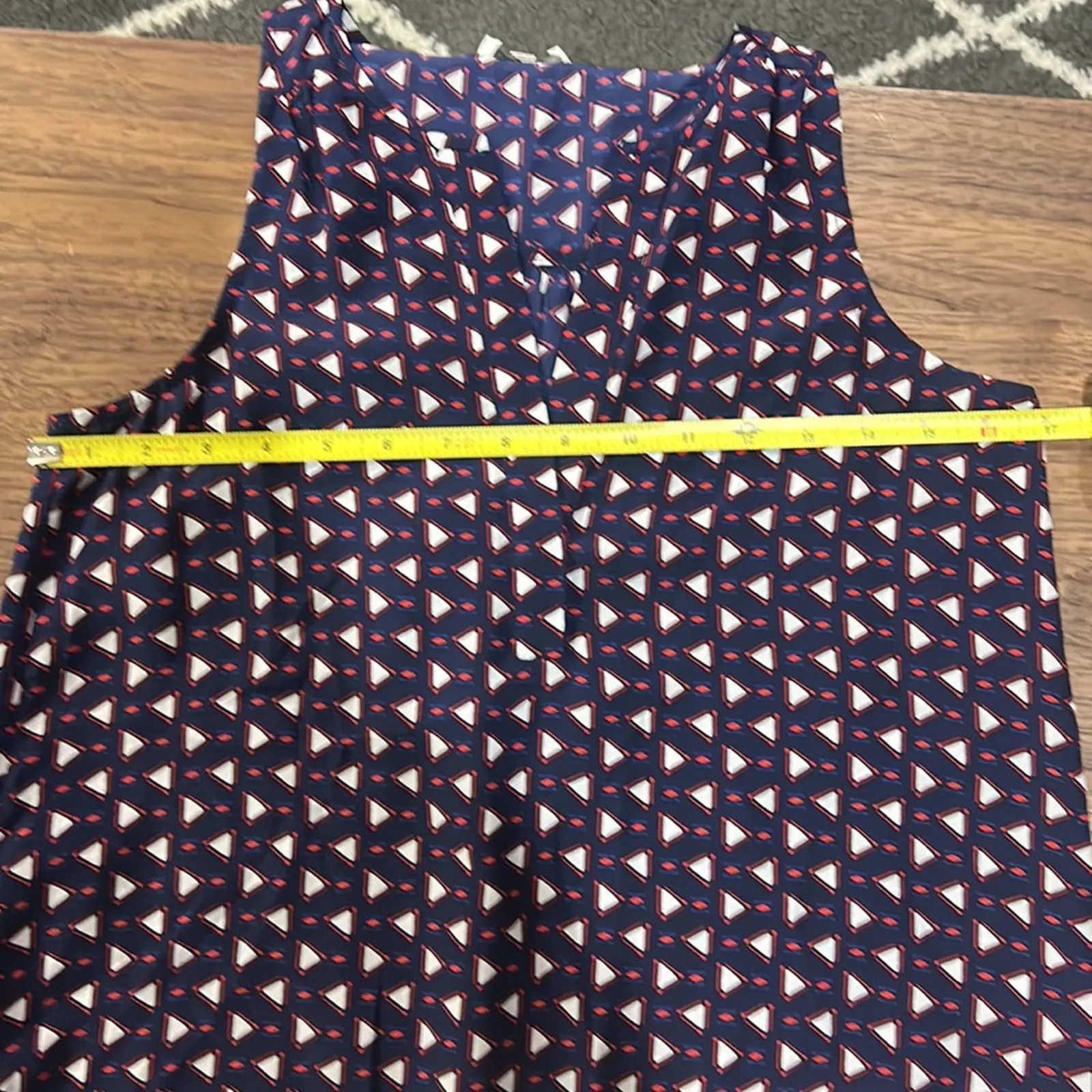 JOIE NWT XANDRY B DARK NAVY PRINTED SILK SLEEVELESS BLOUSE SIZE XS - Image 9