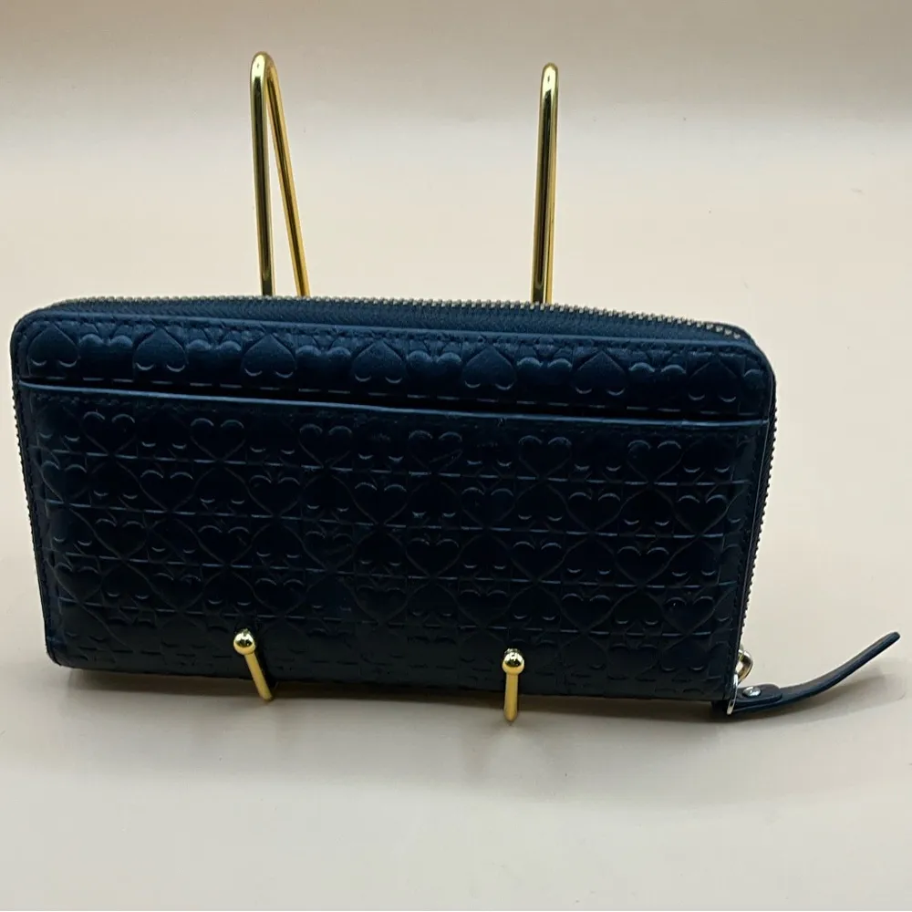 A Very Cool Black Leather Kate Spade Clutch Card Zip Around Wallet - Image 2