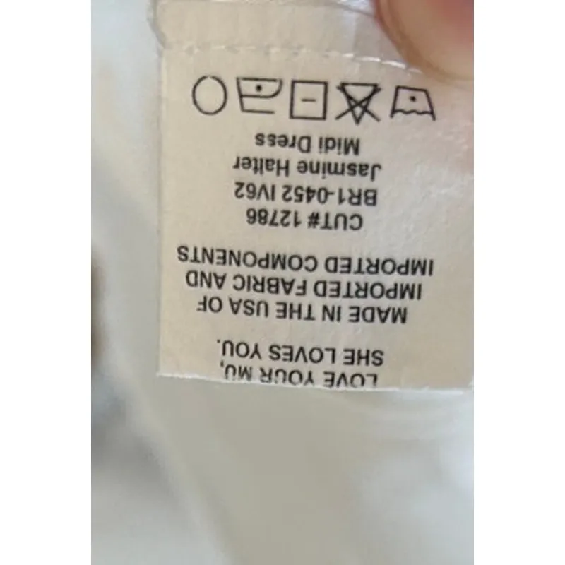 Show Me Your Mumu Jasmine Halter Midi Dress Ivory Luxe Satin XXL - Image 7