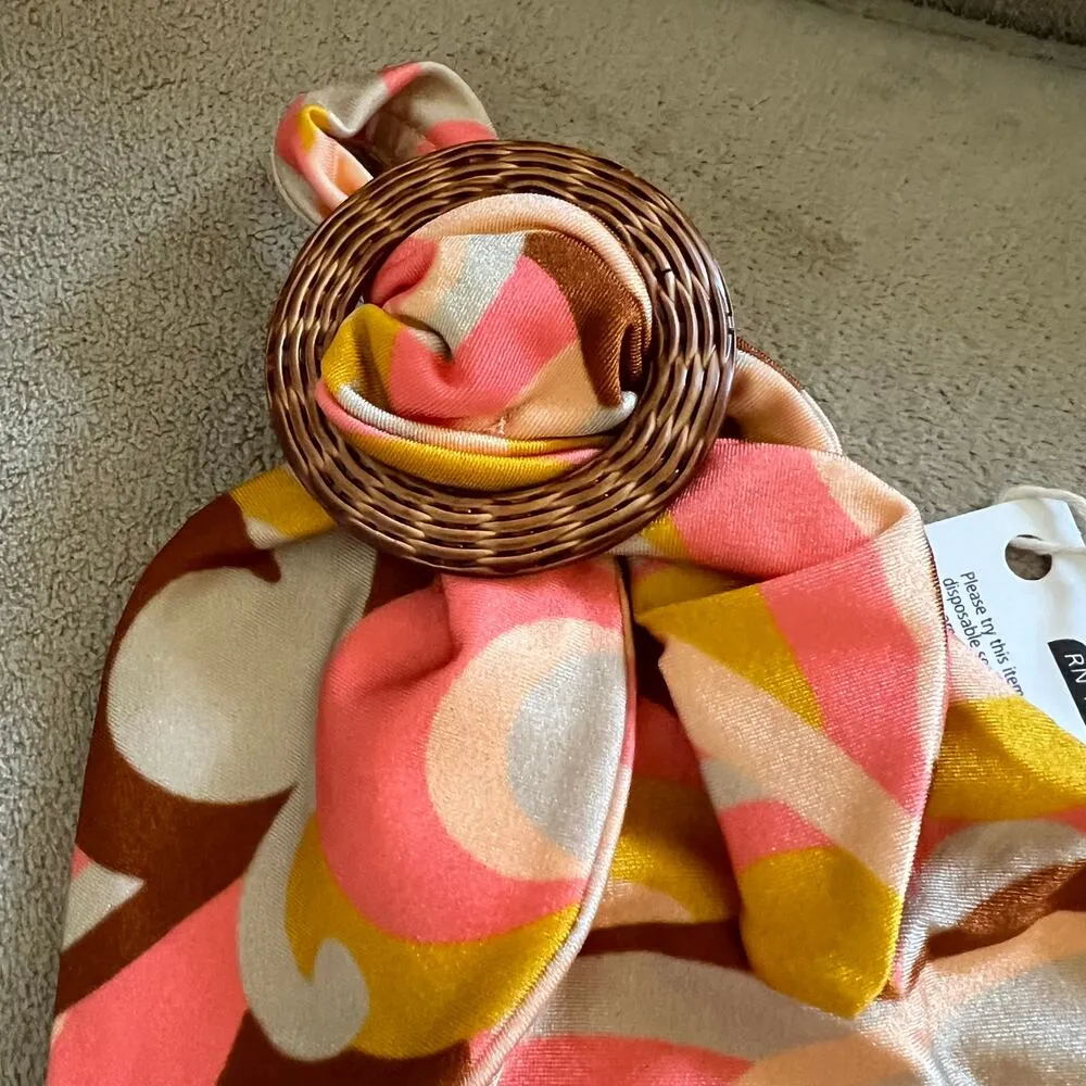 Zimmermann One-shoulder buckled printed swimsuit size 0 US 2-4 peach - Image 3