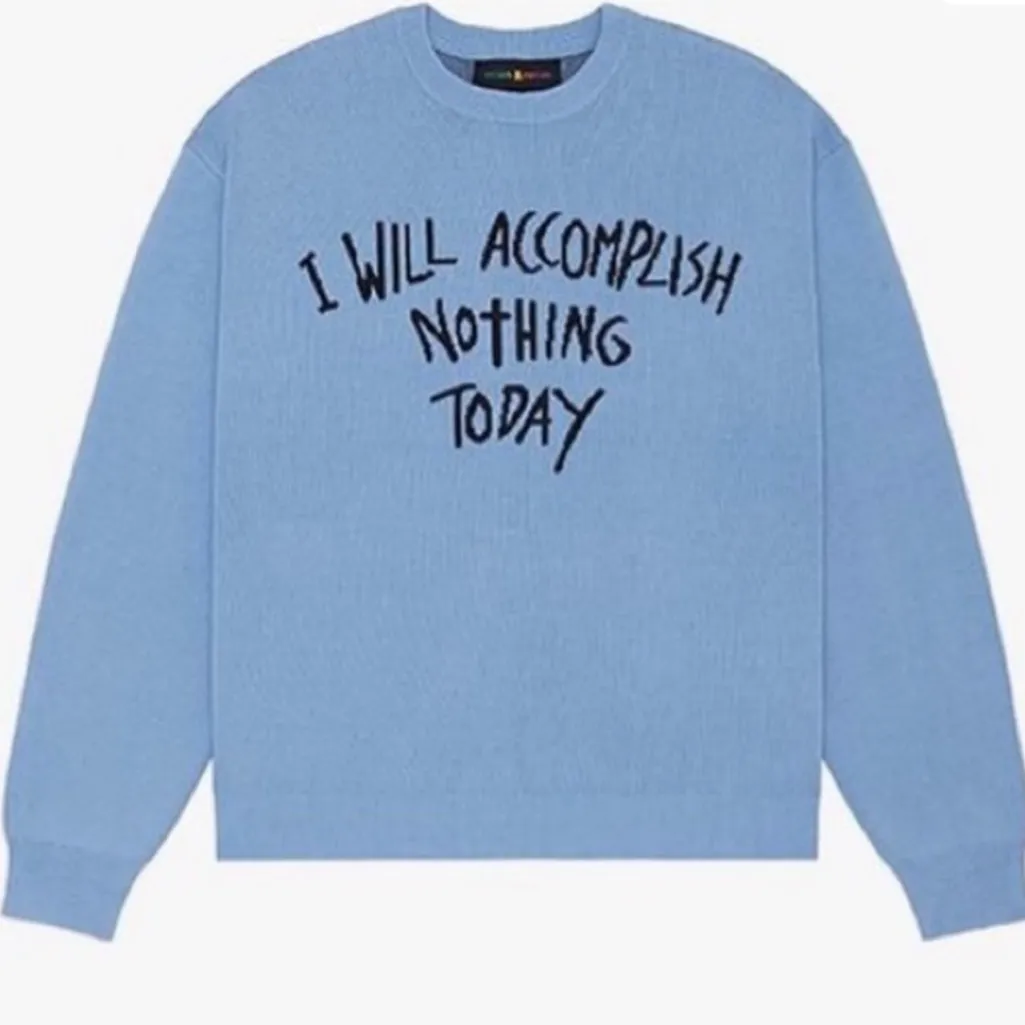 Teddy Fresh - I Will Accomplish Nothing Today Knit Sweater Medium - Image 2