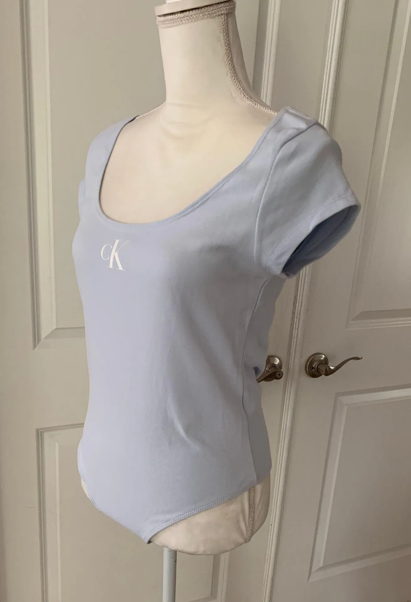 Jeans Light Blue Women's Cap-Sleeve Bodysuit - Image 4