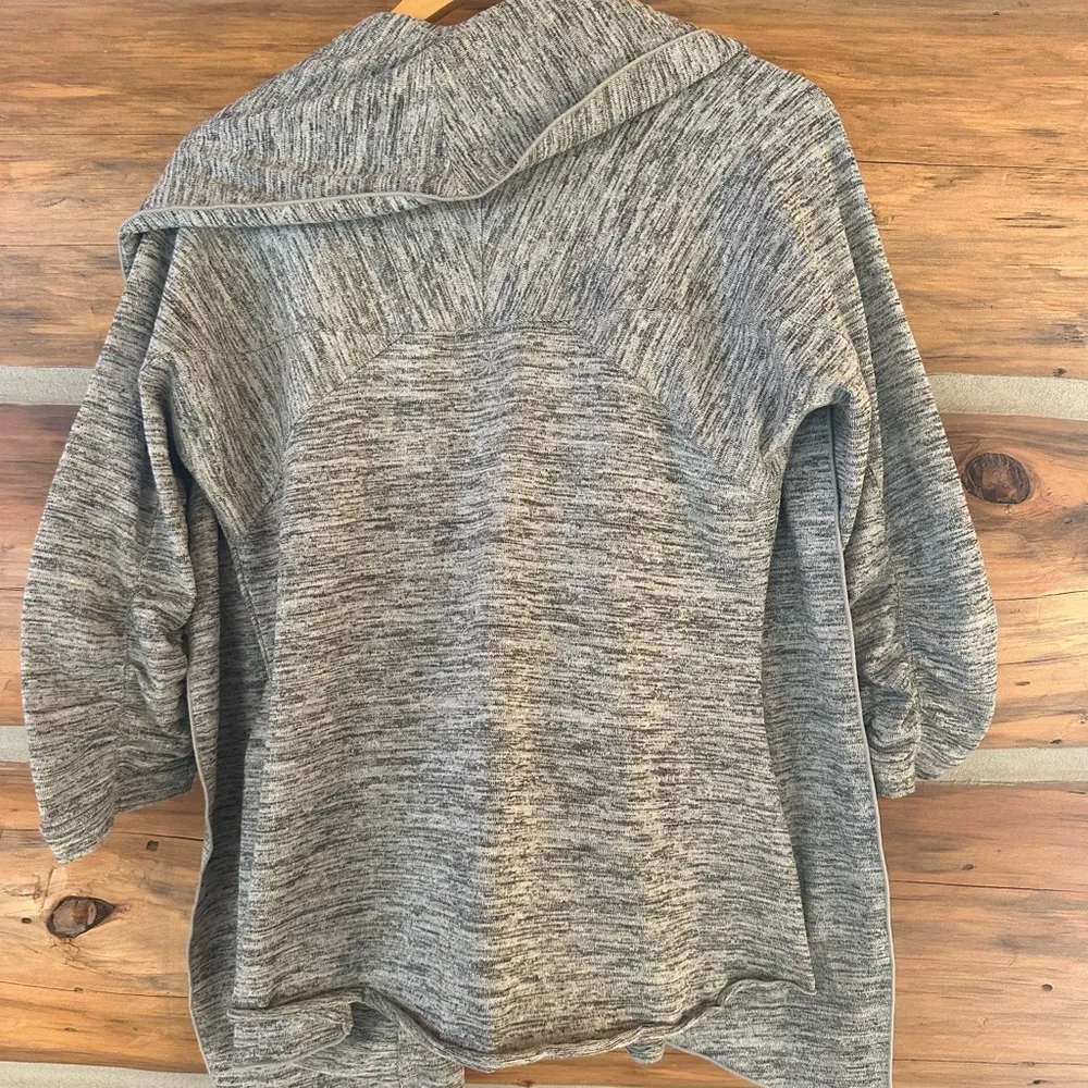 Athleta Womens Haven Wrap Open Cardigan Sweater Heathered Gray - Image 6