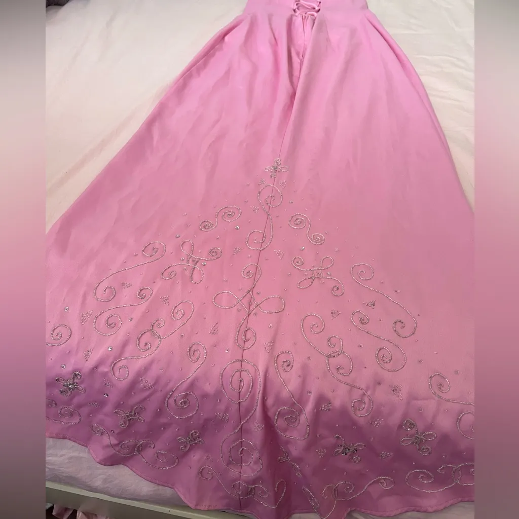 Masquerade  Strapless Pink Beaded Halter Dress - Image 4