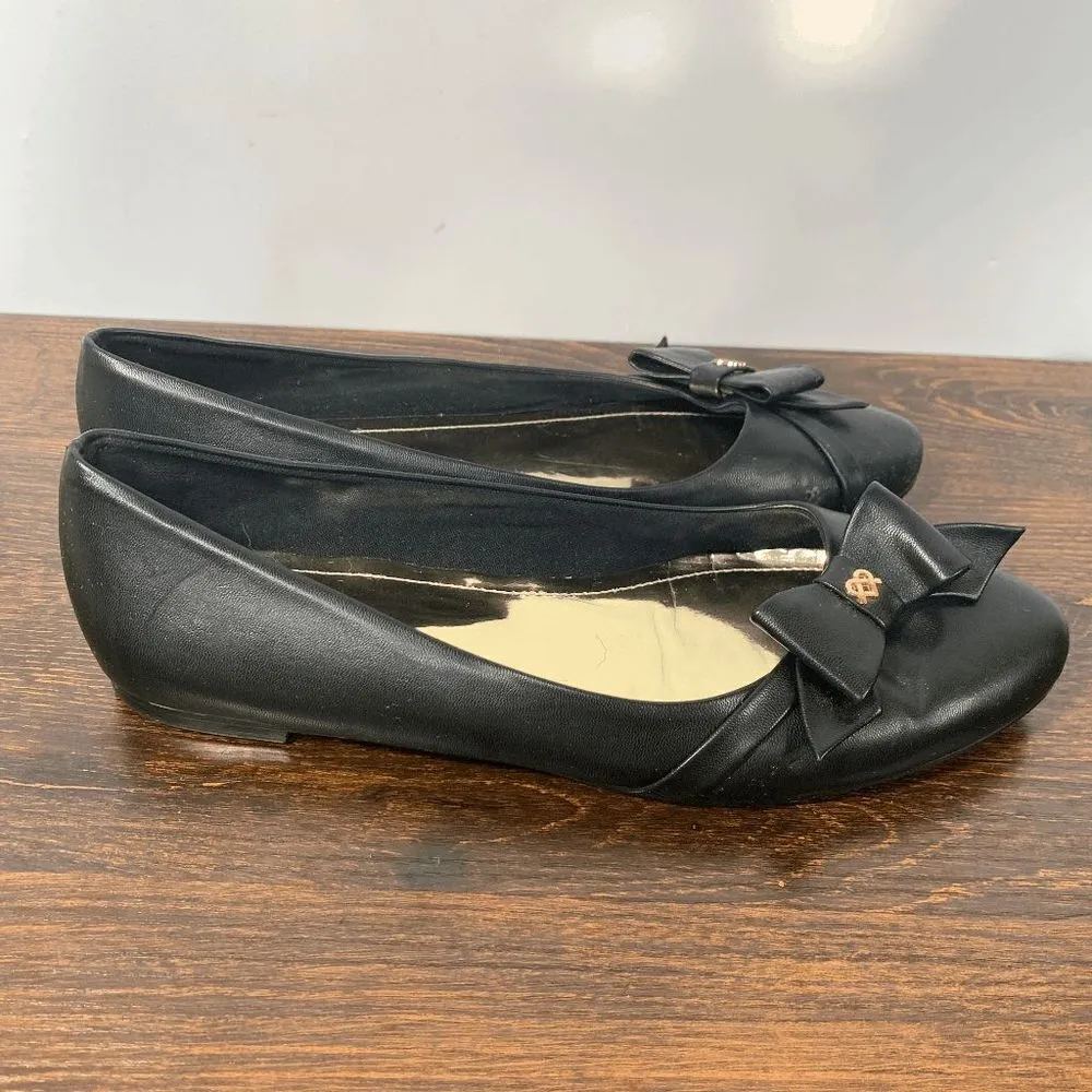 Gunas No Animals Harmed Leather Slip On Almond Toe Ballet Flat Black Size 10 - Image 5