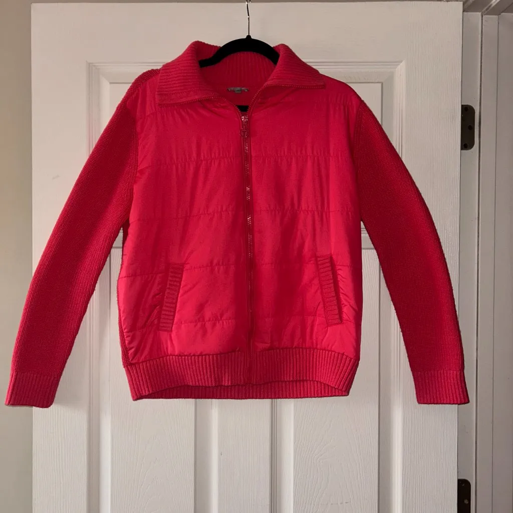Talbots Quilted Full Zip Sweater Jacket Size Medium Outerwear - Image 14