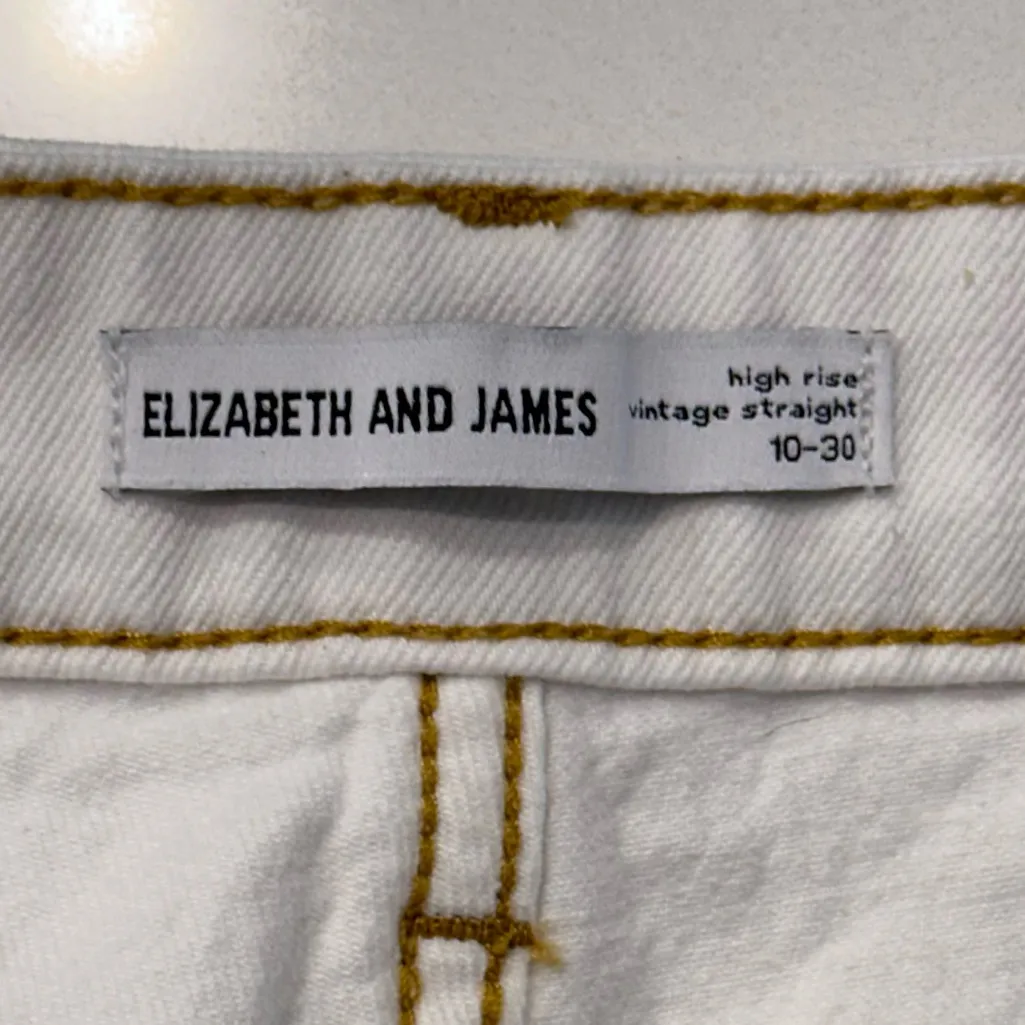 Elizabeth and James High Rise Vintage White Straight Leg Denim Jeans‎ Size 10 - Image 9
