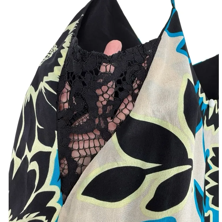 Marciano 100% Silk Floral Print High‎ Low Slip Dress Size XS Coquette Feminine - Image 8