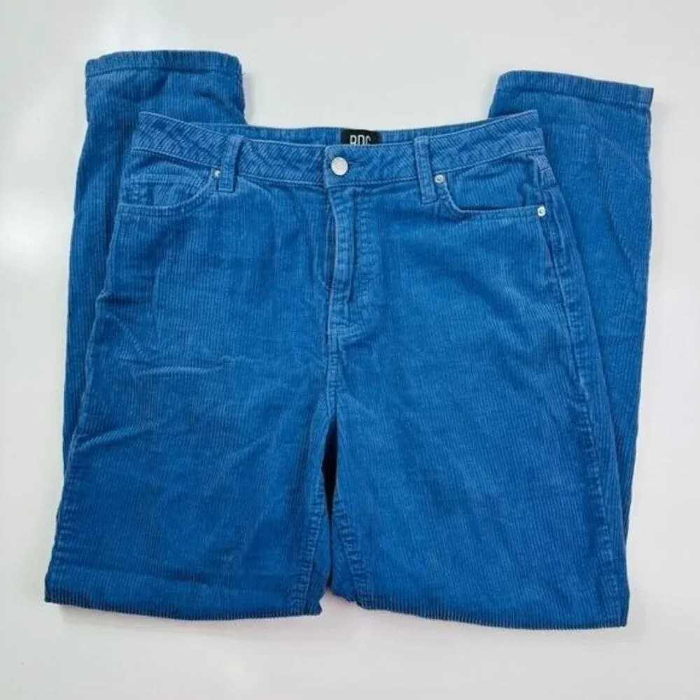 BDG Mom High Rise Cords Blue Corduroy Straight Leg Pants Size‎ 28 - Image 4