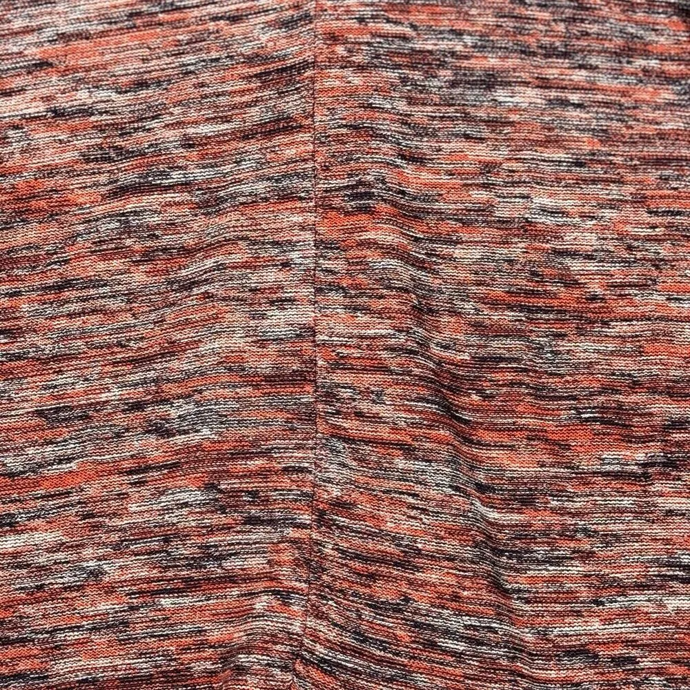 J Jill Sweater Women Medium Petite Orange Black Marled Oversized Bohemian Preppy - Image 5