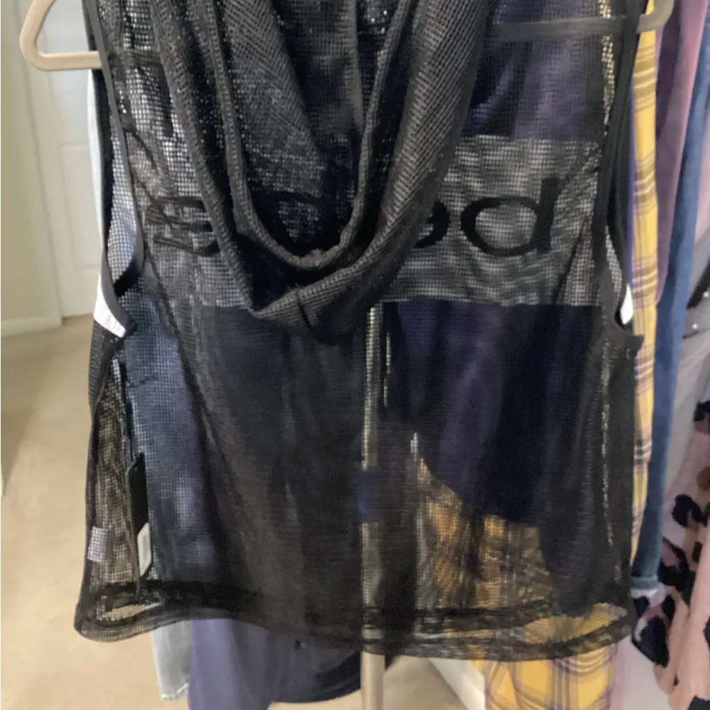 Bebe Sport Black Mesh Hoodie - Image 3