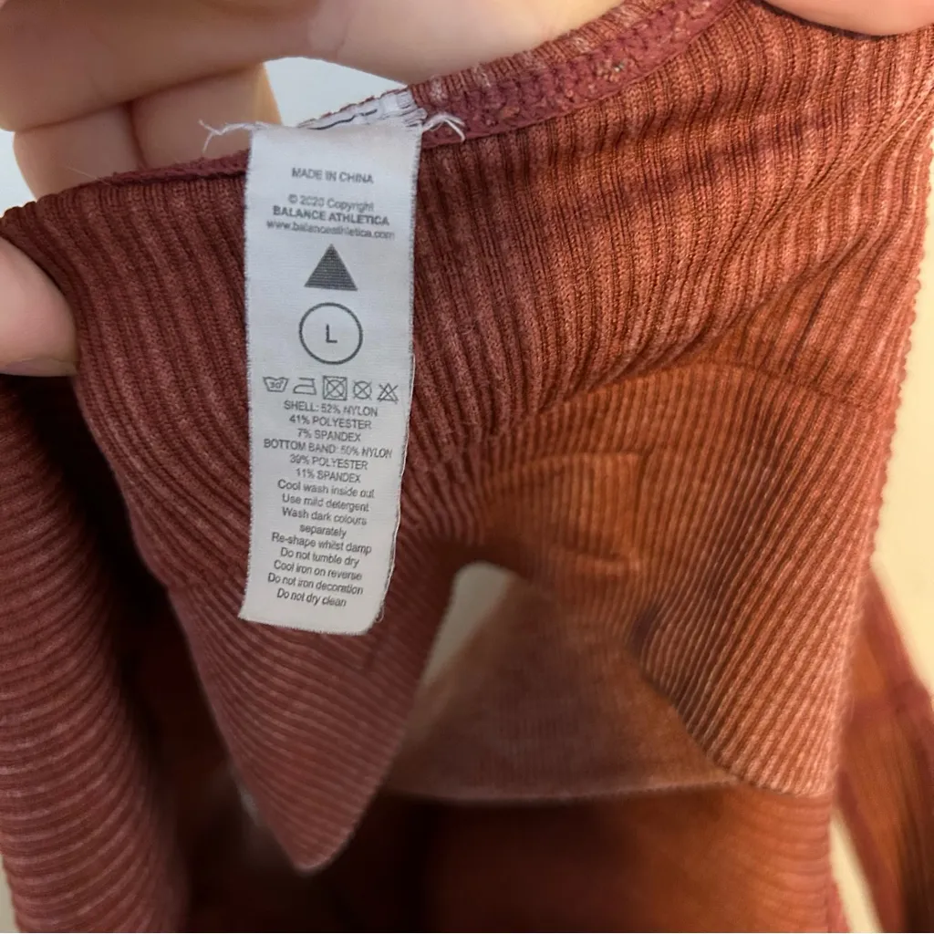 Balance Athletica/Vitality Channel Sports Bra Sunstone Ribbed Removable Pads - Image 6