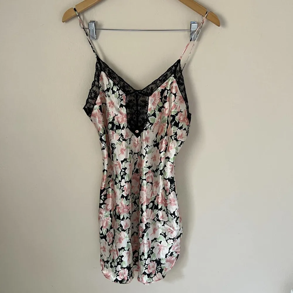 Fantasies by Morgan Taylor Slip Dress & Robe Set Lace Floral Print Size S - Image 7
