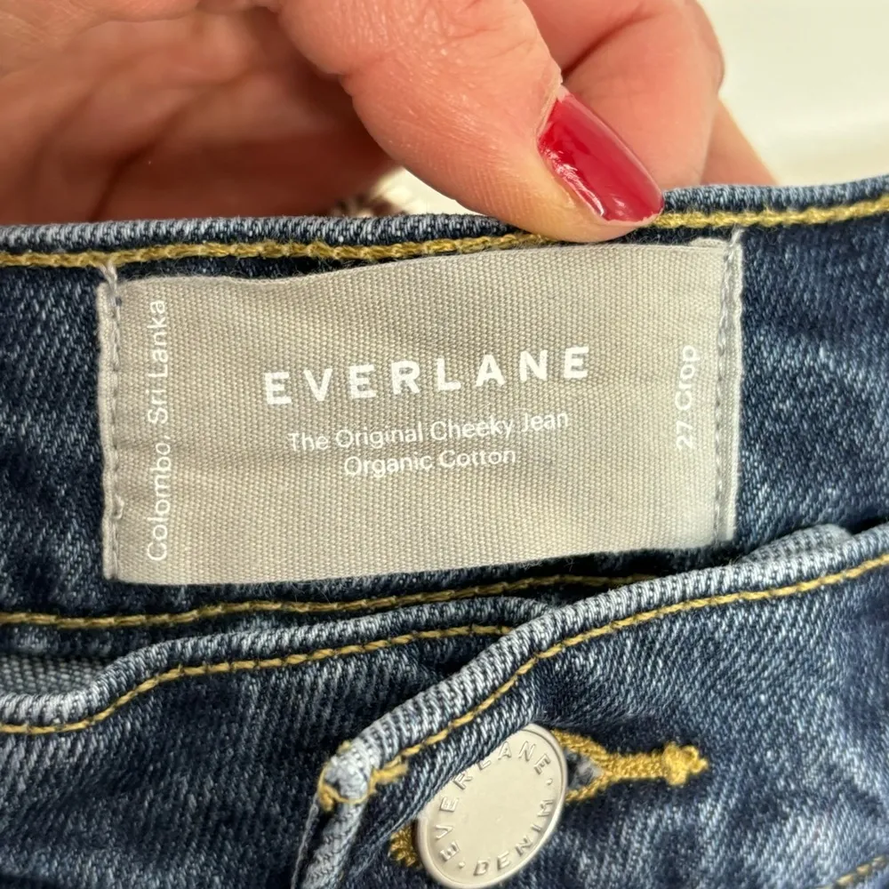 Everlane The Original Cheeky Jean High Waist Medium Blue Wash 27 Crop - Image 4
