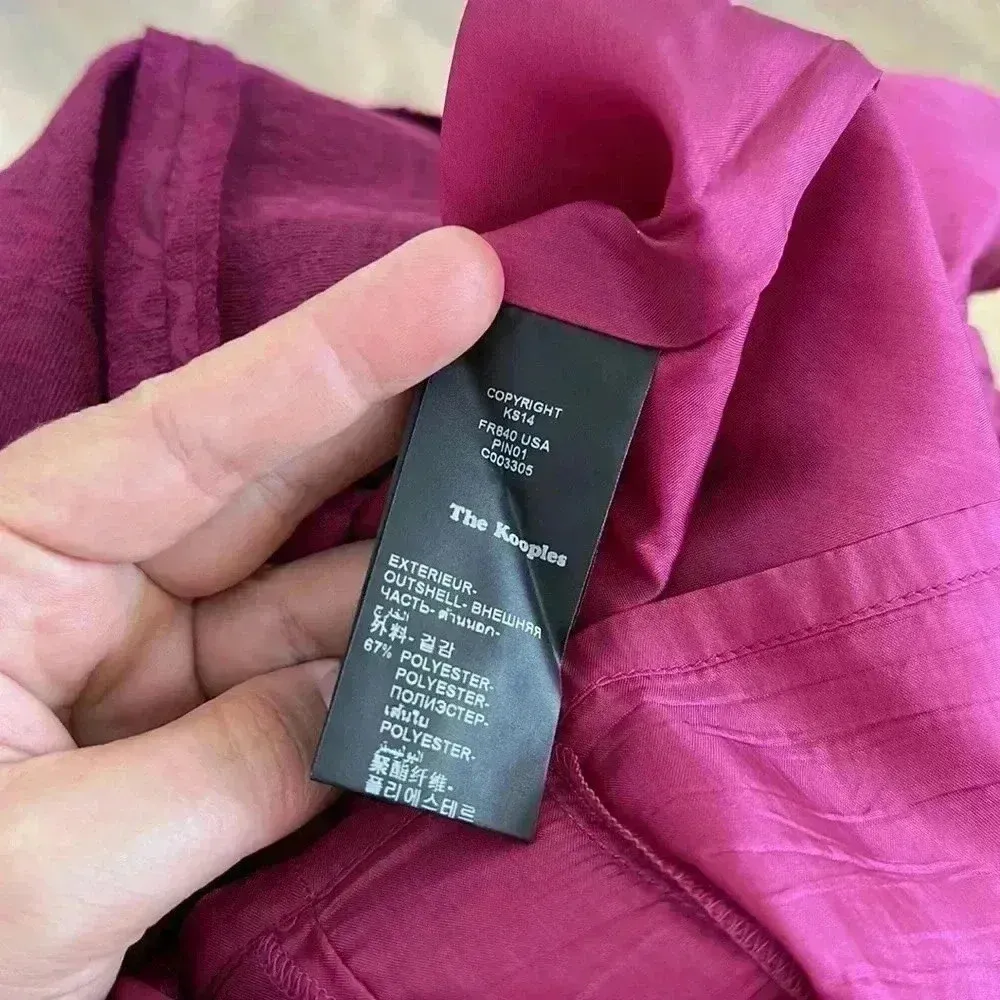 The Kooples Sheath Dress Burgundy Magenta Jacquard  Textured Sz 34 (US Sz 4) - Image 6