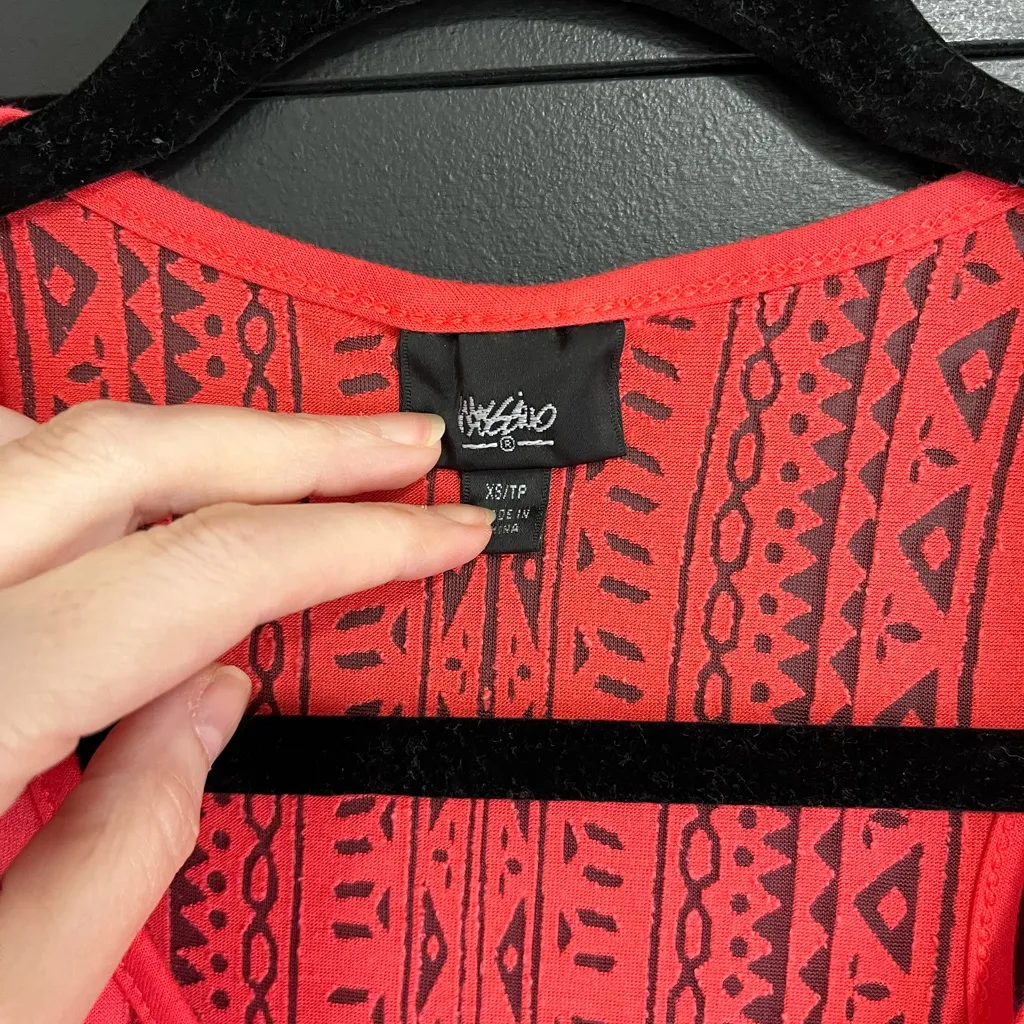 MOSSIMO Boho Vintage Sheer Geo Print Women’s Flowy Tank Top Sz XS EUC - Image 3