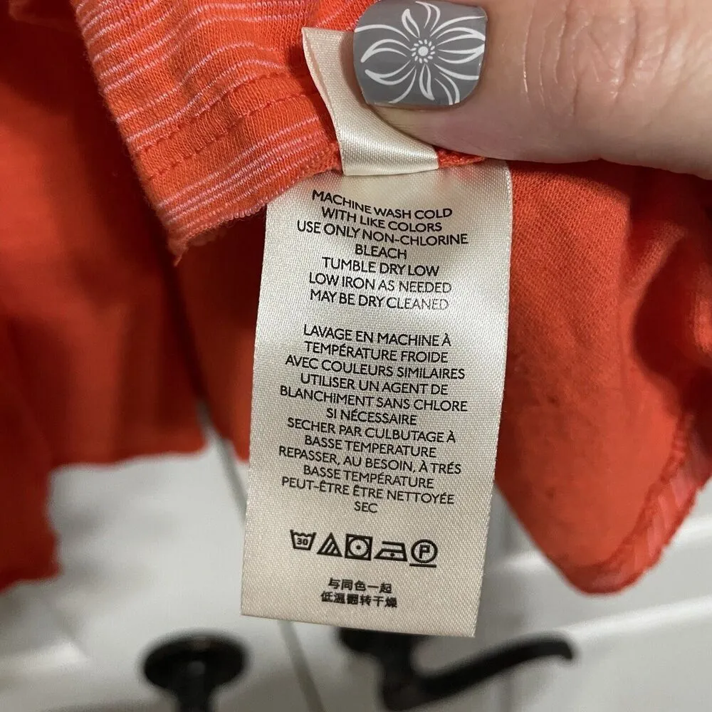 Free People Swing Tank Top Pleated High Low Sleeveless Coral Size‎ S - Image 6