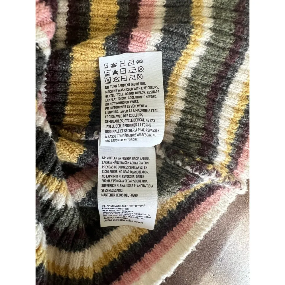 American Eagle Outfitters Women's Striped V Neck Spaghetti Strap Sweater Tank XL - Image 6