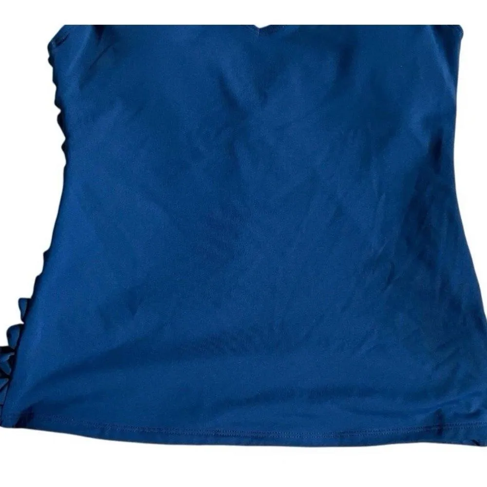 Bleu Rod Beattie Blue Ruched Tie Front Sleeveless Bikini - Image 4