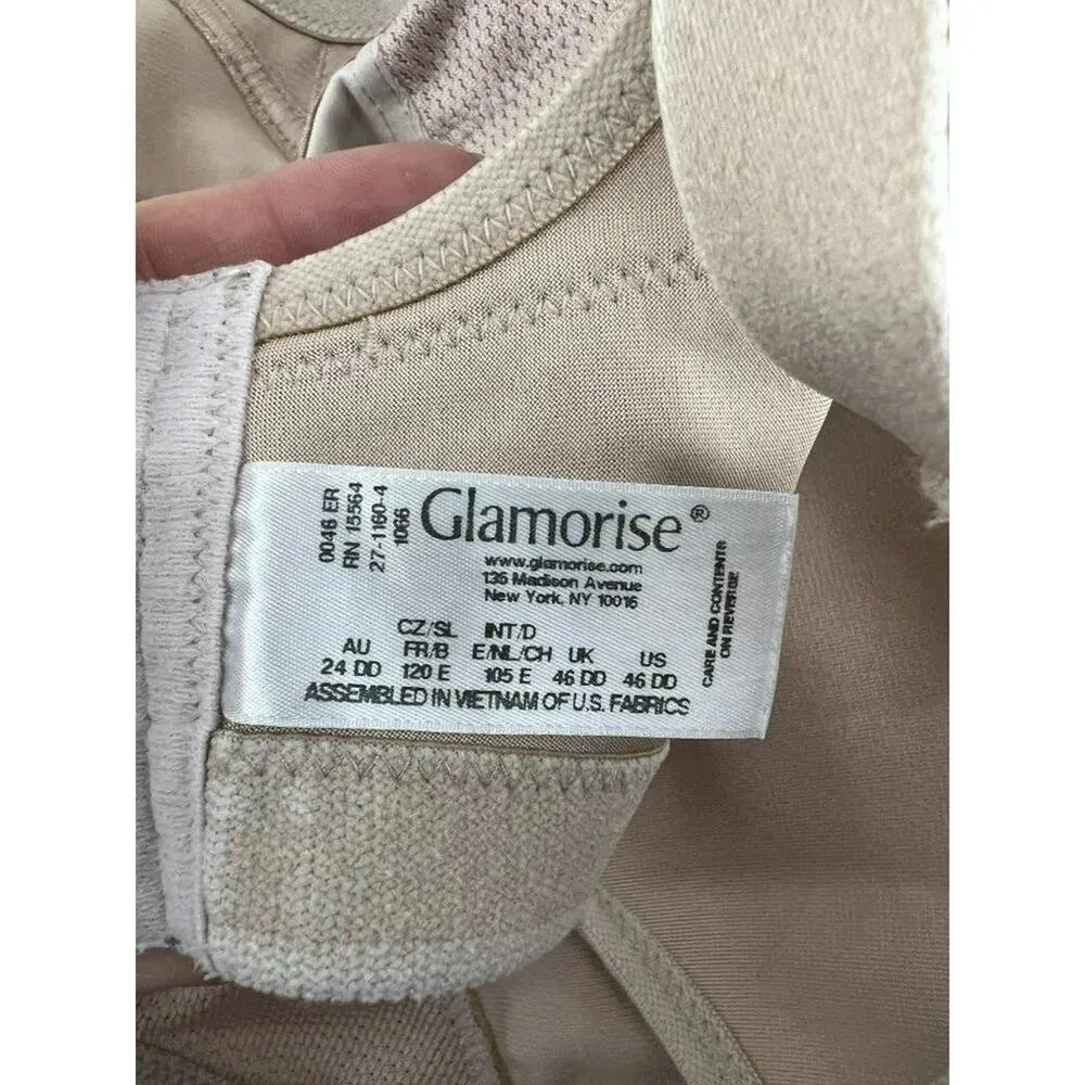 Glamorise No Bounce Cami Wire Free Sports Bra 1066 Cafe 46DD Tan Size undefined - Image 6