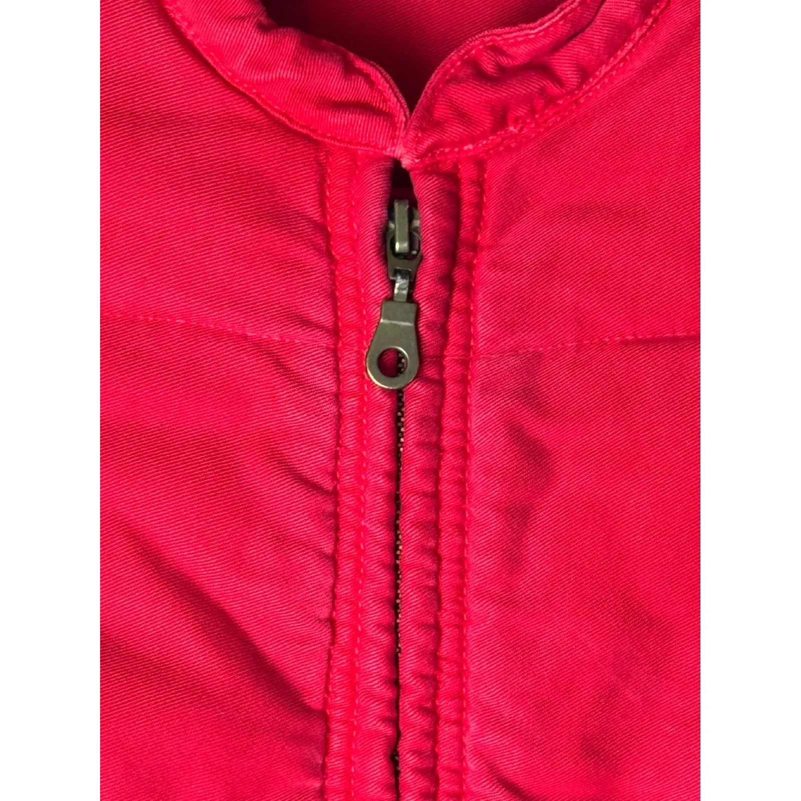Democracy Vest Women Medium Petite Red Quilted‎ Full Zip Outdoor Vintage Preppy - Image 7