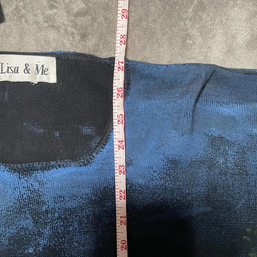 Lisa & Me Sweater Womens XL Hand Painted San Francisco Skyline Vintage Artsy Y2K Black - Image 4