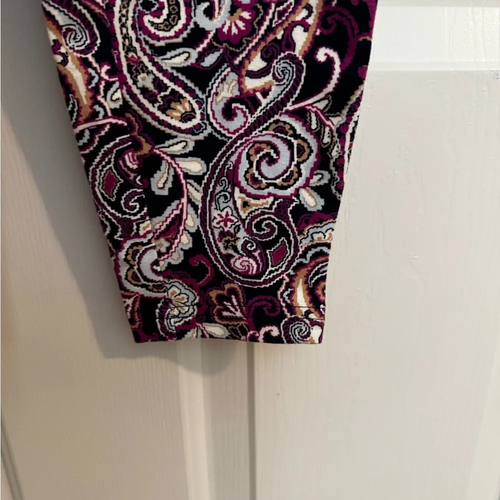 Lands' End Starfish NEW Leggings Mid Rise Deep Sea Navy Paisley Size M (10-12) - Image 4