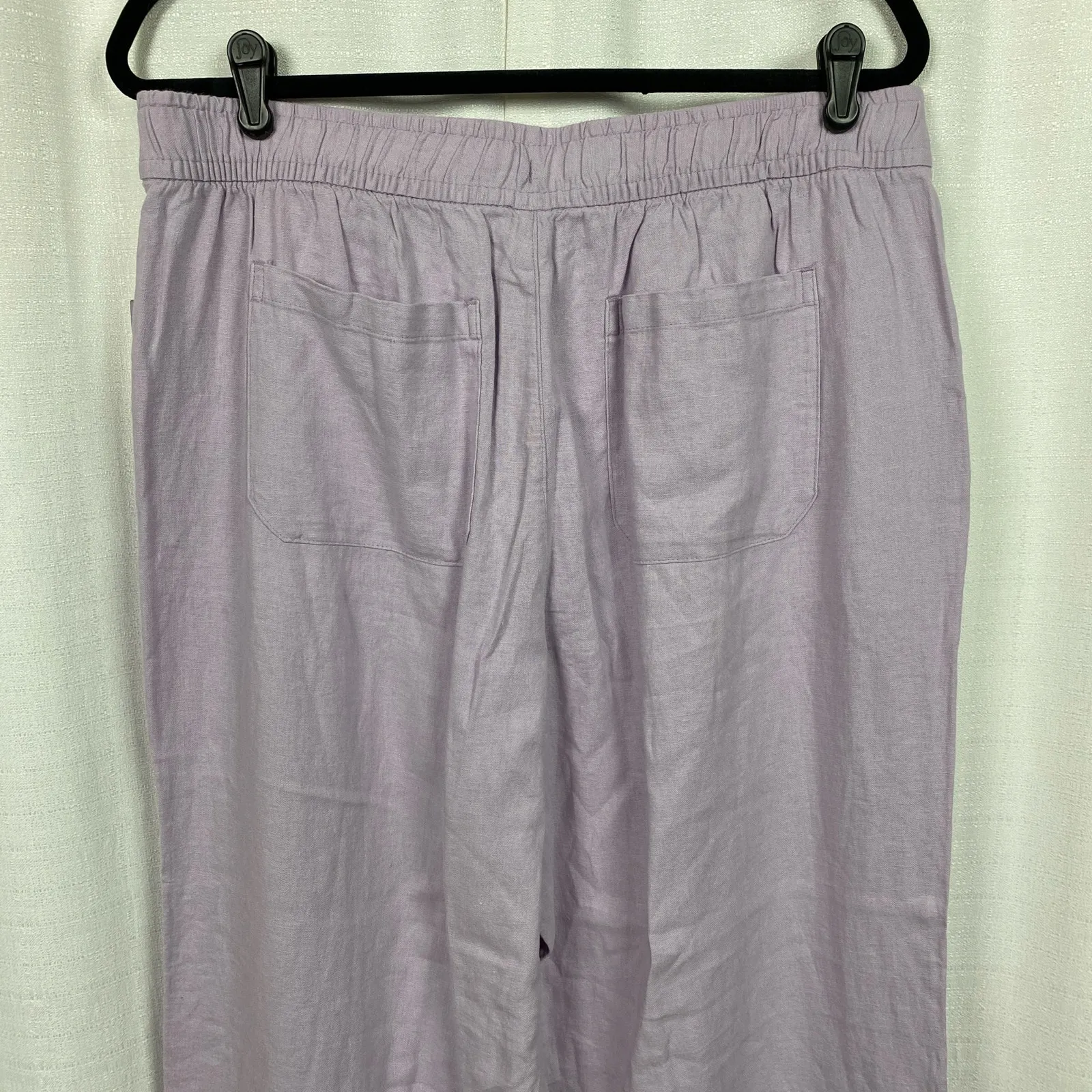 Old Navy Dusky Lavender Purple Wide Leg Pull On Linen Blend Pants Sz.L NWT - Image 11