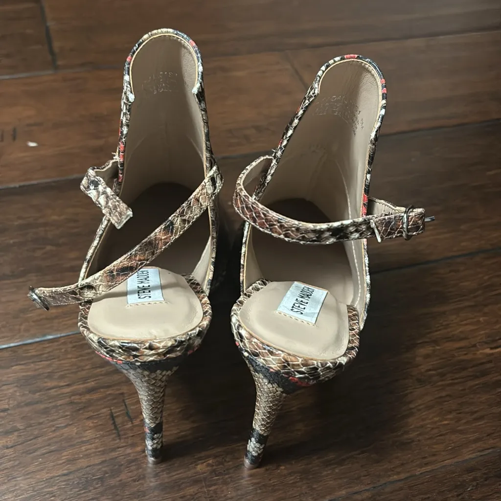 Steve Madden Daily Snake Animal Print Sling-Back Pumps Heels 8M new - Image 8