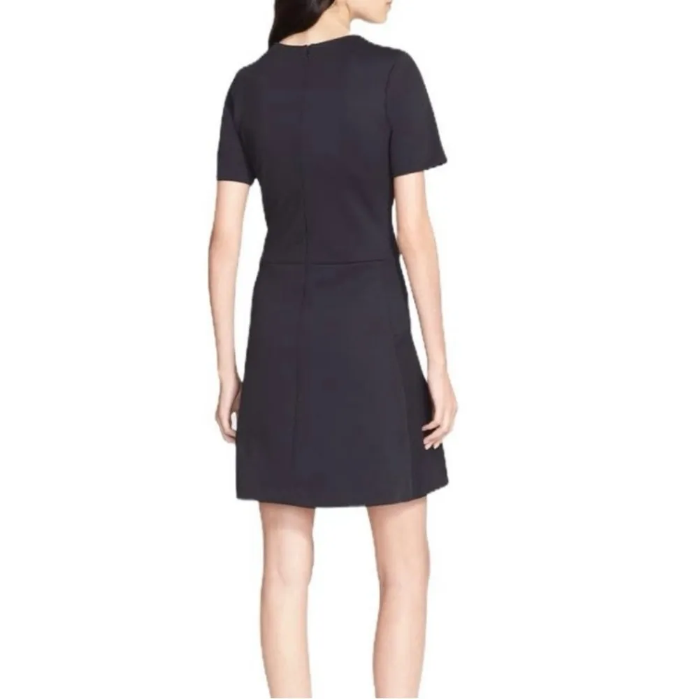 Vince Black Pique Ponte Fit and Flare Short Sleeve Dress Size 8 - Image 2