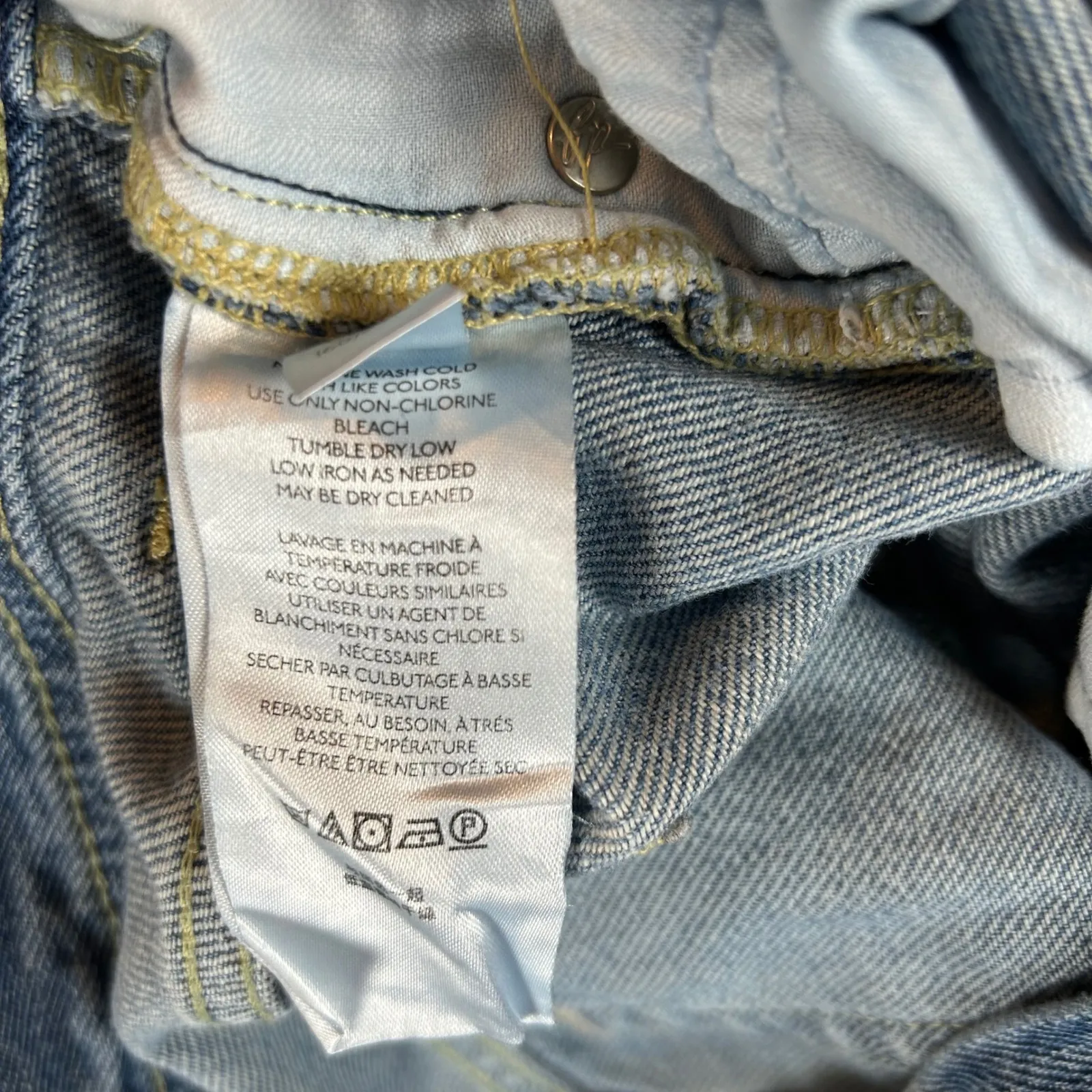 We The Free‎ Maggie Button Fly Denim Cropped Jeans Womens Size 25 Frayed Hem - Image 5