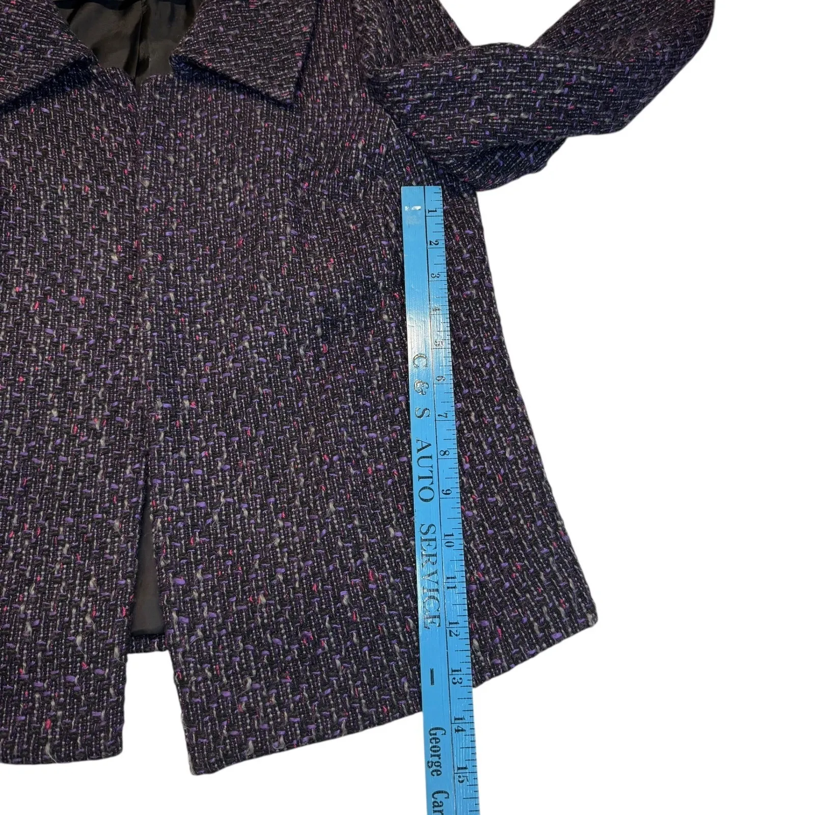 VTG Laura Ashley Tweed Blazer Jacket Textured Career Preppy Classic Girly Boss M - Image 6