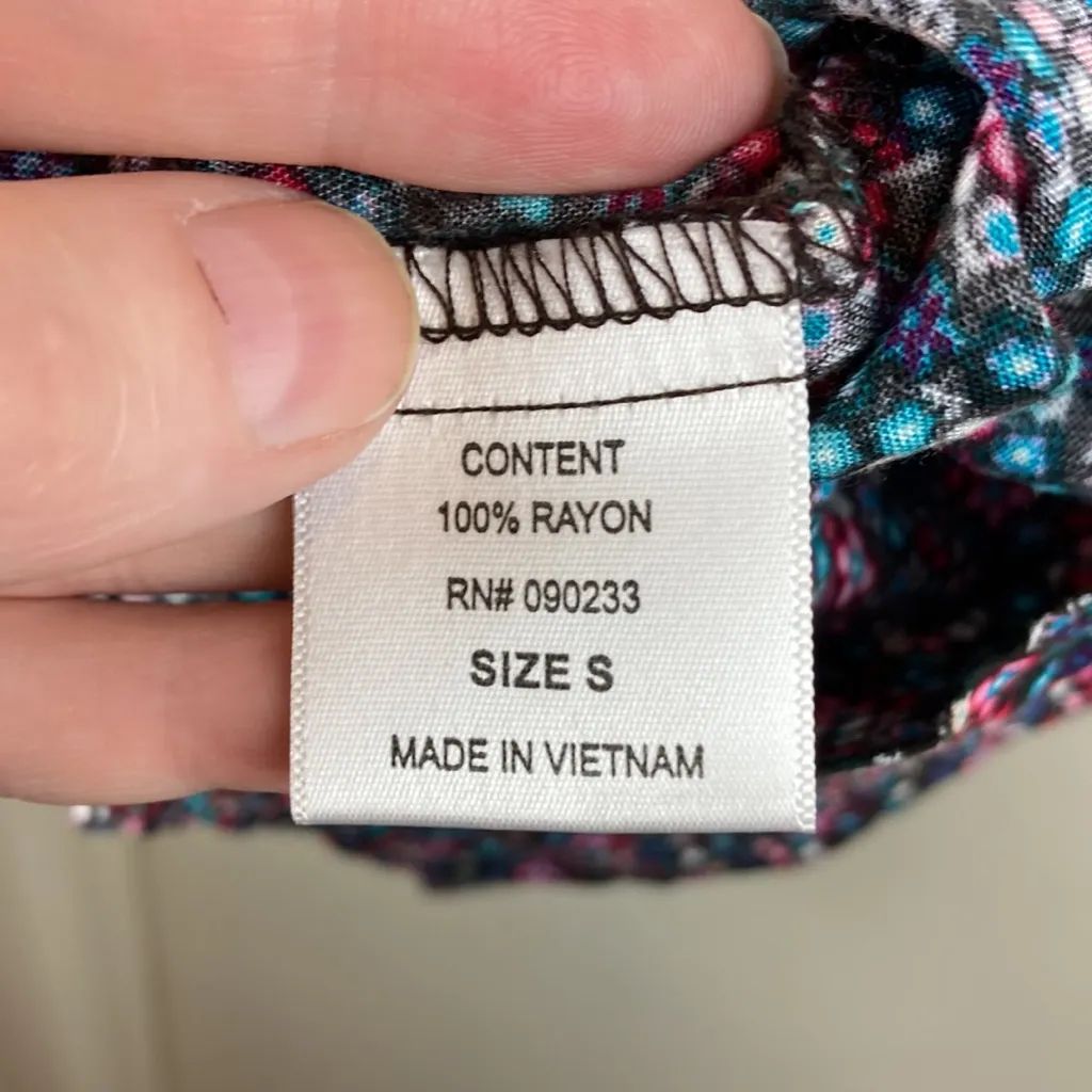 Kirra Vintage Navy Blue Ditsy Floral Print Sleeveless Dress A154 - Image 3