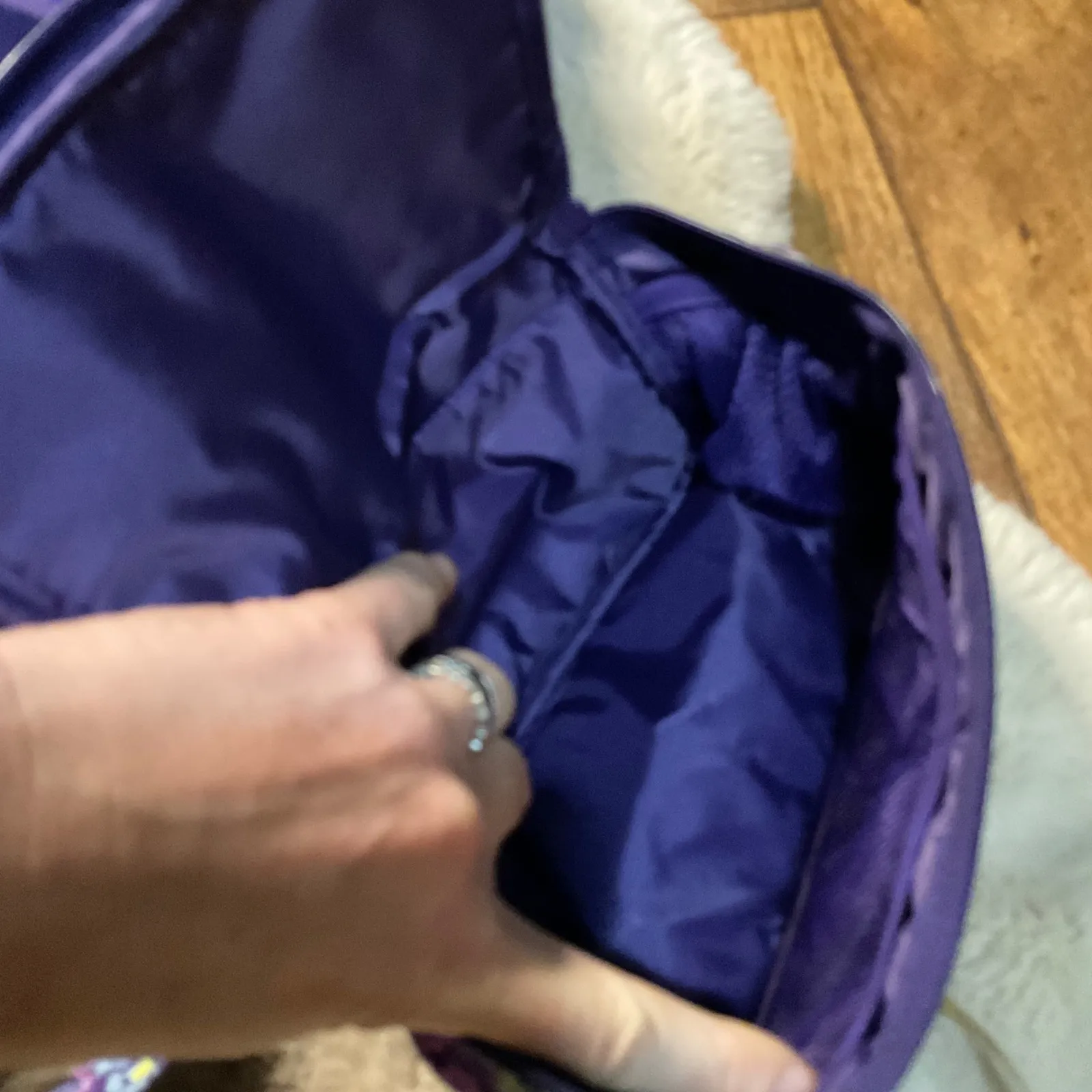 Vera Bradley Traveler Carry On Overnight Set Purple Print 3 Piece Floral Escape - Image 10