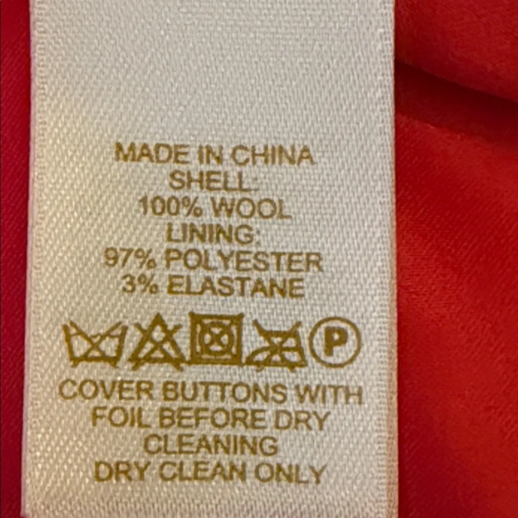 Kate Spade Red 100% Wool Cape Jacket XXS Statement Outerwear - Image 7