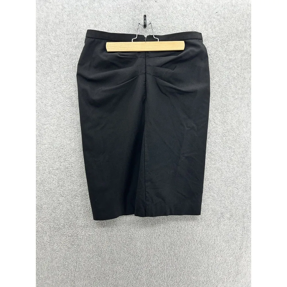 BCBGMAXAZARIA Women's Skirt Pencil Skirt Solid Black Size 4 Ruched Back Wool - Image 2