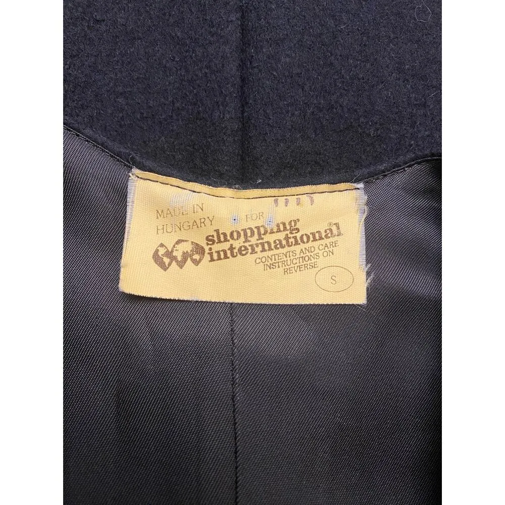 Vintage Shopping International Black Wool Felt Floral Hungarian Matyo Art Vest S - Image 2