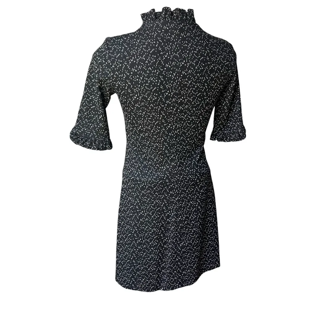 NWT, Andria Lieu Collection Horseshoe Neck with Ruffle Trim Neck and Sle… Black - Image 4