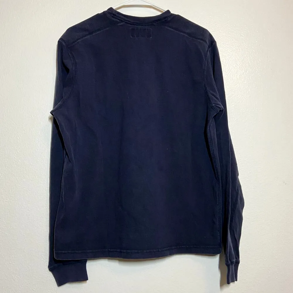 Abercrombie & Fitch Varsity Sweatshirt 100% Cotton Crew Neck Embroidered Navy L - Image 4