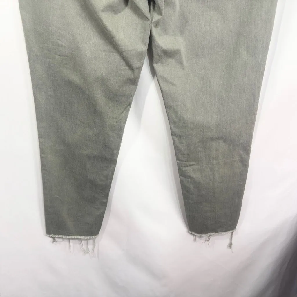 Lane Bryant Plus Size 18W‎ Jeans Green Super Stretch Mid Rise Ankle Raw Hem 741 - Image 8